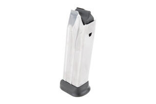 XD-M 9mm 20 round magazine features rear witness holes and a stainless steel construction
